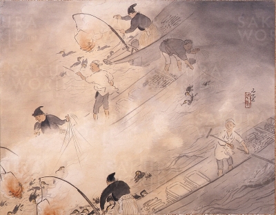 川合玉堂「鵜飼」