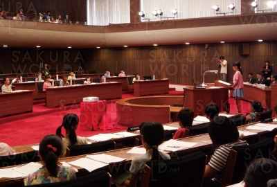 「岐阜市子ども議会」の様子