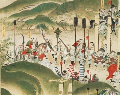 長篠合戦図屏風（部分） 徳川美術館蔵
