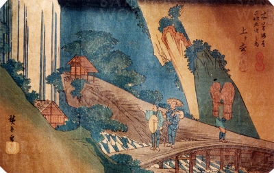 歌川広重　木曽海道六拾九次之内　 上ヶ松　徳川美術館蔵