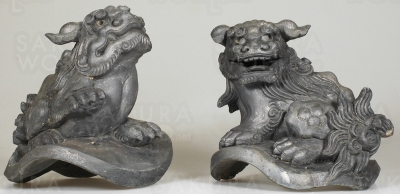 獅子文留蓋瓦 （江戸時代・永坂杢兵衛）1863