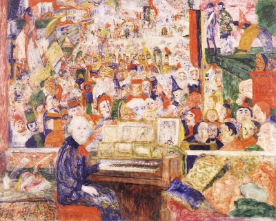 ジェームズ・アンソール≪オルガンに向かうアンソール≫メナード美術館蔵