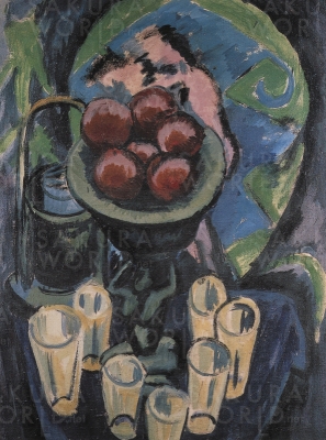 エルンスト・ルートヴィヒ・キルヒナー 《グラスのある静物》１９１２年 愛知県美術館所蔵