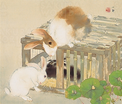 竹内栖鳳《家兎》　1939年
