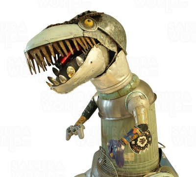 《ティラ》（ティラノサウルス）（部分）2019年 ミクストメディア（金属廃材等）作家蔵