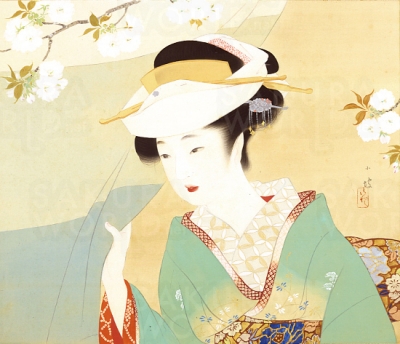 伊藤小坡「観桜美人之図」 梅田洋「ICHIZU」作家蔵 1940年頃 古川美術館蔵