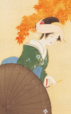 上村松園「紅葉狩」(部分) 古川美術館蔵