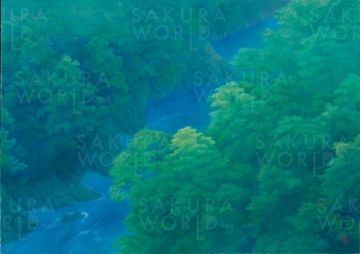 東山魁夷「若葉の渓」1986年　古川美術館蔵