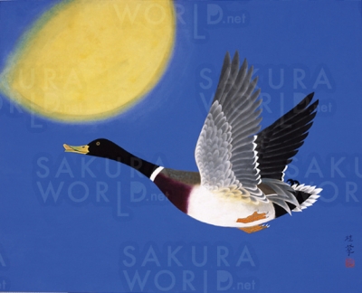 金島桂華「月に飛ぶ」 古川美術館蔵