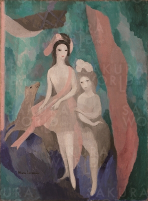 マリー・ローランサン《牝鹿と二人の女》 1923年 油彩／キャンヴァス ひろしま美術館
