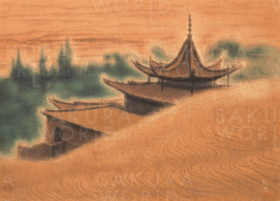 平山郁夫《敦煌莫高窟》 平成3年（1991）佐川美術館蔵 前期展示
