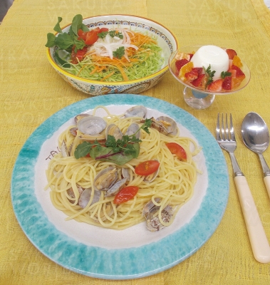 「マンマに習う本格ボンゴレのパスタとパンナコッタ」