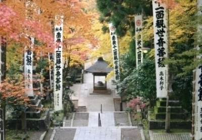 紅葉のトンネルをくぐって参拝。